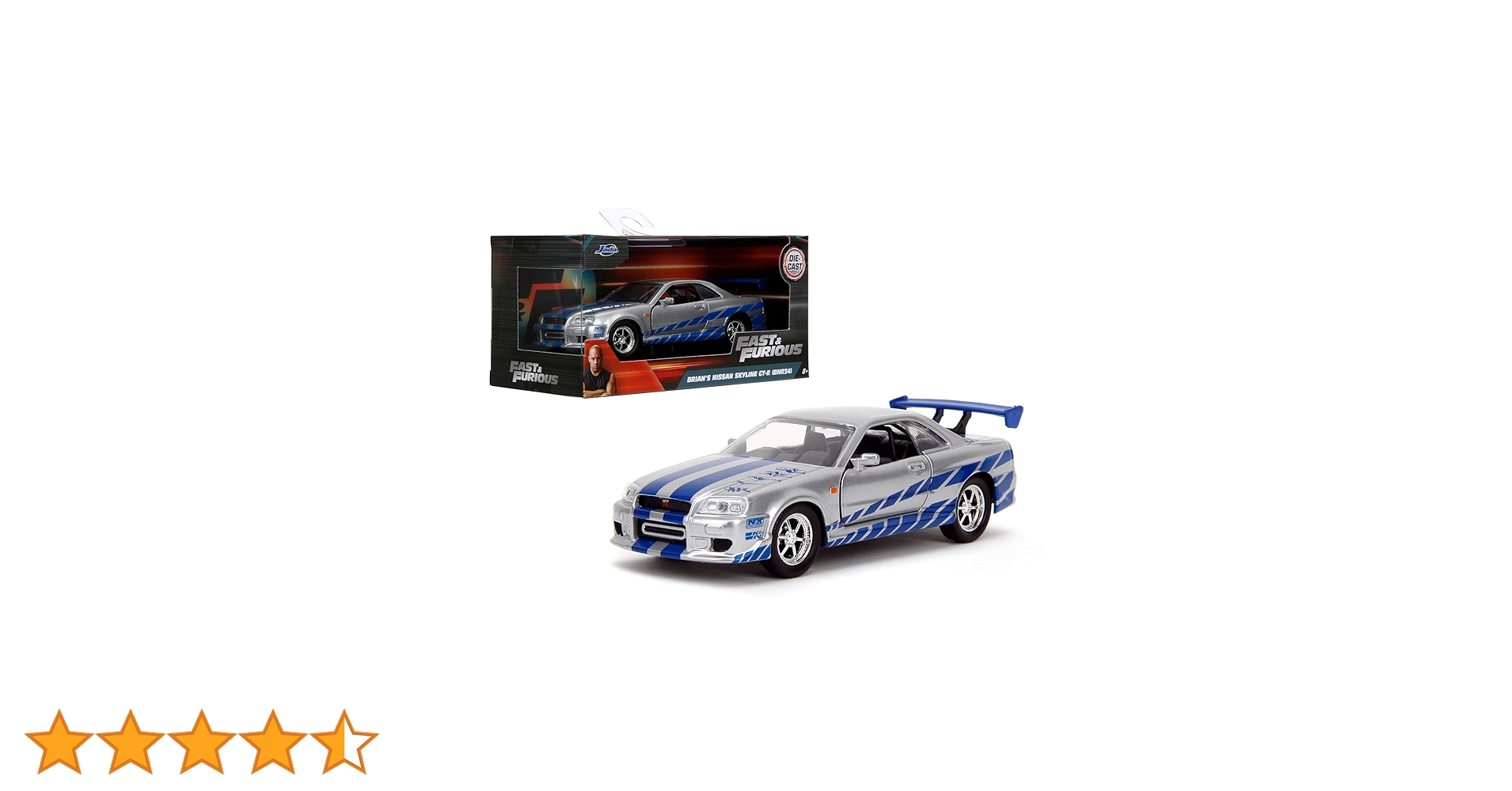 Jada Toys - Miniature Car Nissan Skyline GTR R34 Brian Fast and